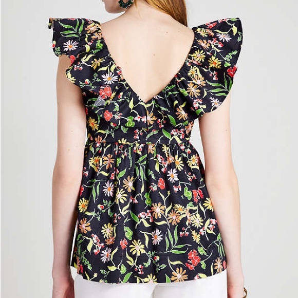 KATE SPADE Rooftop Garden Floral Ruffle Top - Picture 2 of 8